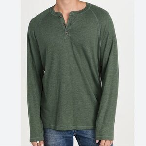 VINCE Olive Green Cotton Henley